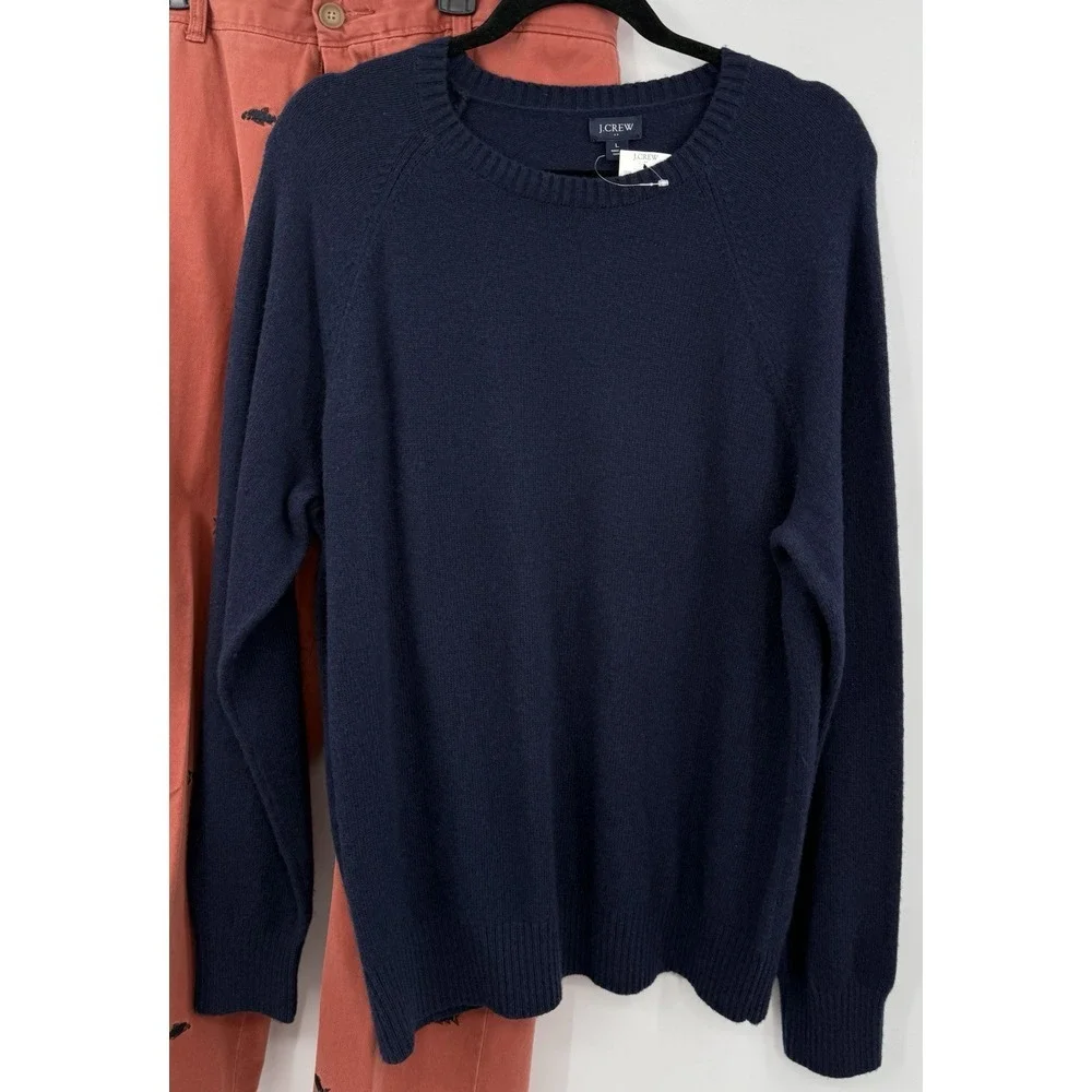 J. Crew‎ Wool Blend Sweater Sz L Blue AA027 NWT & Embroidered Fish Chino 36x30